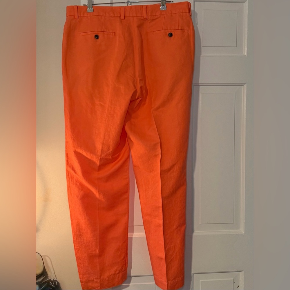 Brooks Brothers Linen Blend Orange Men's Chinos 38 x 30 - Picture 2 of 10